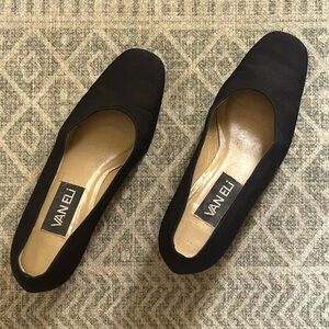 Vaneli Women's Black Low Chunky Heels